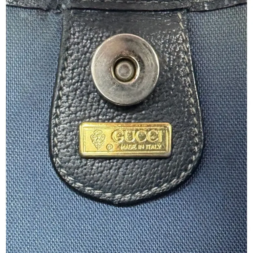 Gucci Bag Shoulder Tote XL Purse GG Logo Monogram Navy Blue Red‎ Ophidia Canvas - Picture 11 of 12